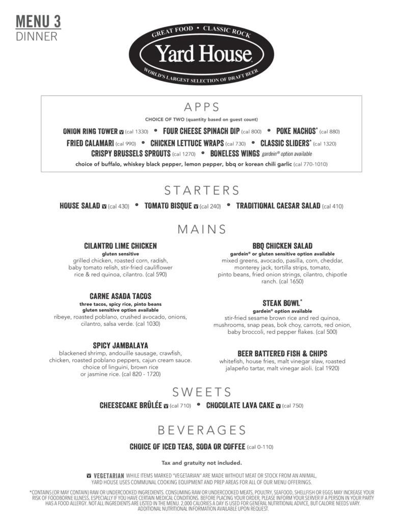 Dinner Menu 1