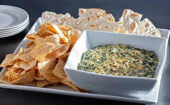 FOUR CHEESE SPINACH CHEESE DIP PLATTER